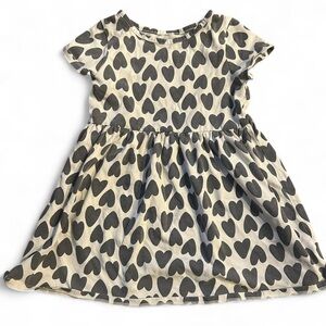 Cat & Jack Black Heart Print Kids Dress